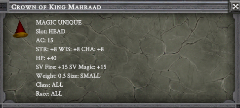 CROWN OF KING MAHRAAD item card